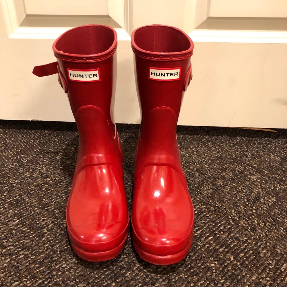 Hunter Boots - Military Red Mid Calf